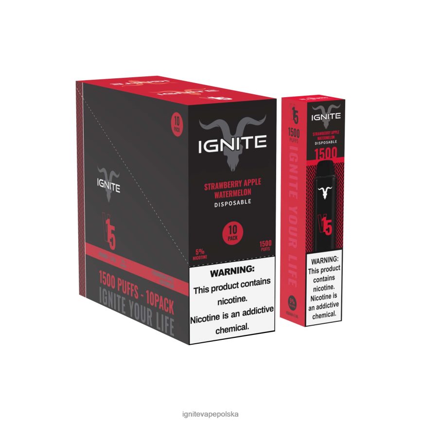 Ignite Vape Opinie | IGNITE V15 vape pen 10 szt arbuz truskawkowo-jabłkowy 0648NZ104
